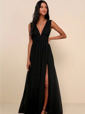 Lulus Heavenly Hues Black Maxi Dress